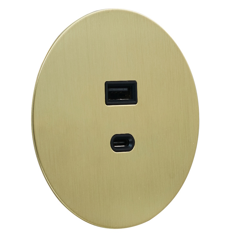 Розетка USB внутр. монтажа АРТ (золото)