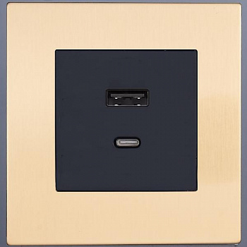 Розетка USB/C внутр. монтажа Catilla (золото)